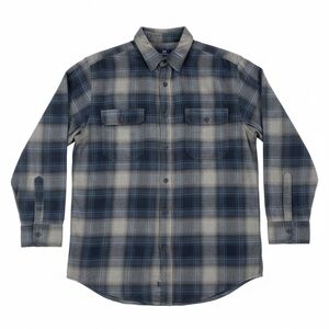 George Blue and Gray Checkered Button-Down Shirt